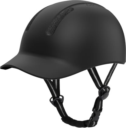 Shinmax Fahrradhelm für Damen und Herren, Einstellbarer Helm mit Visier & Sonnenschutz, Leicht & Belüftet für Urban Pendler Stadt & Rennrad (Kohlefaser, L:55-60cm)