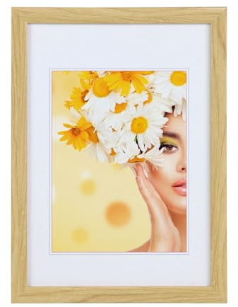 IDEAL TREND Kunststoffrahmen mit Klarglas Bilderrahmen PS-1 Frame Foto Collage Portraitrahmen Glasscheibe: Farbe: Natur | Format: 40x50