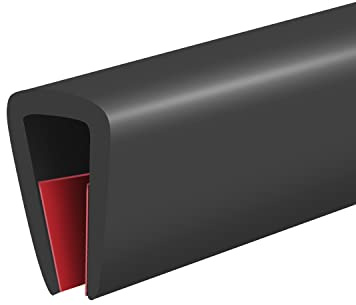 Profilo in gomma, protezione per bordi autoadesiva a forma di U, protezione flessibile per bordi di specchi, vetro e compensato, dimensioni 5 mm, lunghezza 3 m