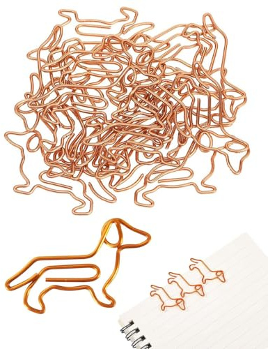 UYRVAPE 40pcs Büroklammern, Metall, buntes Tier-Design, Dackel Büroklammern, Cartoon-Lesezeichen für Büro, Schule, Notizbuch, Geschenke für Frauen, Kinder, Haustierliebhaber, Kollegen