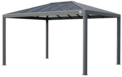 PRIMEYARD Trädgårdspaviljong 3x4 m med tak av polykarbonat - Hardtop Paviljonger utan sidosektioner