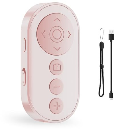VYVIYON Télécommande sans fil pour appareil photo avec zoom/interrupteur pour photo et vlogging compatible avec smartphone iOS et Android, défilement vidéo Bluetooth pour Tiktok, tourne-page pour