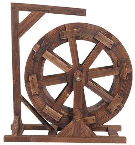 GUAWJRZDP Fontana A Ruota Idraulica da Giardino per Esterni, Fontana Rustica, Cascata A Ruota in Legno, Fontana A Ruota in Legno per Patio, Laghetto, Decorazione da Giardino(Diameter 50cm/19.6'')