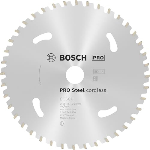 Bosch 1 lama per sega circolare Pro Steel cordless per seghe a secco a mano (per acciaio, diametro mm, accessori professionali sega circolare a batteria)