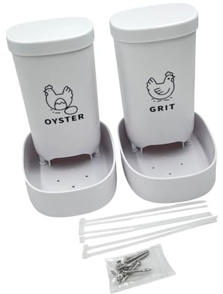 Shntig Chicken Grit And Shell Feeder Heavy Duty Construction Wide Base For Stability Farm Coops Essential Numerous Purpose Poultry Dispenser