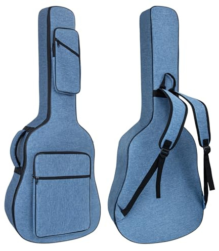 HOHIYO Acoustic Guitar Bag, 0.5 in Thick Padding Water Resistent Dual Adjustable Shoulder Strap Guitar Case 12 mm Acoustic Gig Bag with Back Hanger Loop