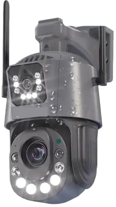 Caméra de sécurité, Caméra de surveillance sécurité à zoom optique 50x extérieure 6MP CCTV sans fil Détection humaine dôme IP PTZ Audio bidirectionnel pour la sécurité de la maison(6MP NO SD Card)