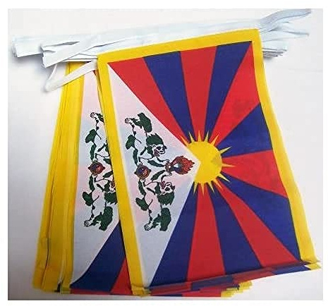 AZ FLAG girlang 6 meter 20 Tibet flaggor 21 x 15 cm - tibetansk flagga 15 x 21 cm