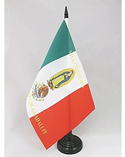 AZ FLAG Bordsflagga Mexiko Viva Cristo Rey 21x14 cm 100D Polyester Plastfot