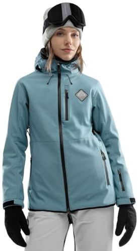 SIROKO - Chaqueta Softshell de Nieve para Mujer W2-W Beluga - M - Azul acero