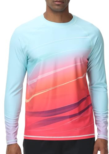 VAYAGER Herren Schwimmshirts UPF 50+ Rashguard Langarm Schnelltrocknendes T-Shirt Locker sitzendes Wasser Angeln UV-Schutzshirts