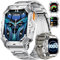 LIGE Militar Reloj Inteligente Hombre con Llamadas Bluetooth, Brújula, Altímetro, 2,13 AMOLED, 1000 mAh Batería, 100+ Modos Deportivos, Impermeable 10 ATM, Compatible con Android iOS, Plateado
