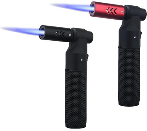 2 Stück Küchenbrenner, Flambrater, nachfüllbare Bündelbrenner Küche, verstellbare Jetflamme, winddichte Flammer Küche, Crème Brulée-Brenner für Desserts, Wohnküche, Grill (kein Butangas)