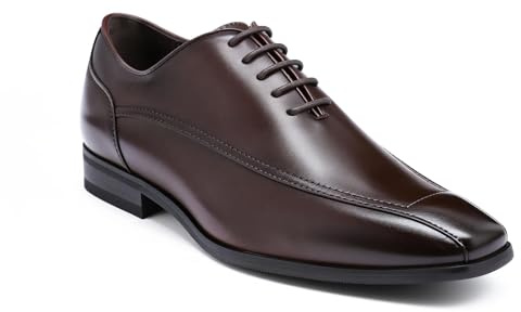 YFFUSHI Zapatos de Cordones para Hombre Oxford Clásico Zapatos de Vestir para Oficina y Boda Cómodos, Marrón Oscuro, 44 EU