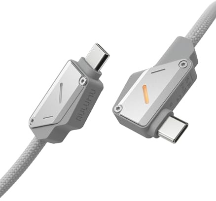 Aulumu M07 240W Cavo USB-C a USB-C 2M Cavo USB Type-C Ricarica Rapida, USB 3.1 Gen2 10Gbps Video 4K 60Hz Nylon Cavo per iPhone 17/16/15 Pro Max, MacBook Pro, NVMe SSD, Galaxy S25 Ultra ecc, Argento