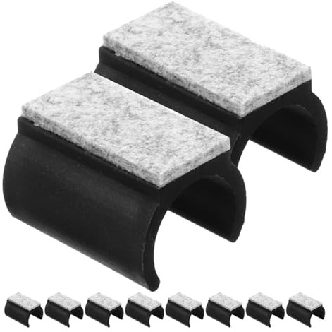 TEHAUX Feltrini per Sedia U-shaped Nero 10 Pezzi Protezione Pavimenti