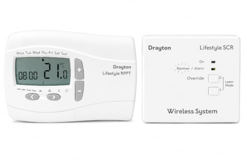 Drayton Wireless Programmable THD22120 Thermostat & SCR Receiver, Replaces Digistat +3RF, +2RF, RF701 & RF700 - Hanicks