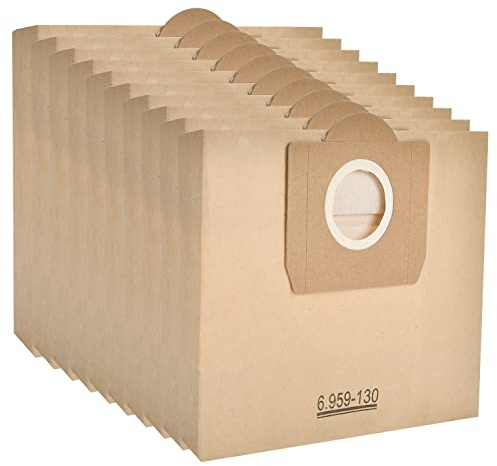Staubsaugerbeutel für Karcher 6.959-130.0 Papierfilterbeutel 10 Stück Staubsaugertüten für Kärcher Nass Trockensauger Müllbeutel WD3 1629 MV3 A2201/2204/2504/2554/2251/2604 Filtertueten Paper Bags