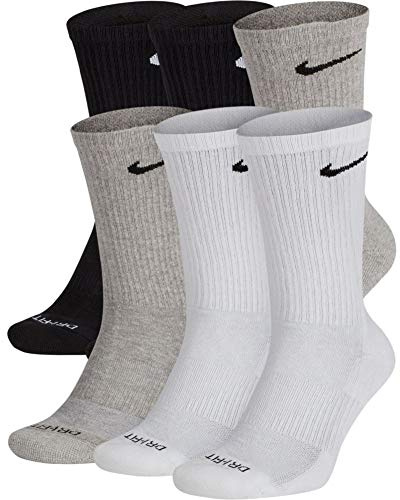 Nike Men's Everyday Plus Cushion Crew Socks (Large, Multi)