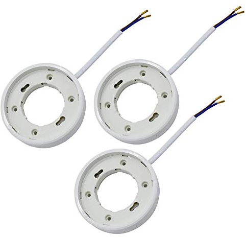 TWDRTDD GX53 Standard Base Socket, 3-Pack for GX53 Light Bulb, White, High Temperature Resistant, Modern Design