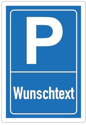 AllesKlaro® - Wunschtext Hinweisschild - selbst gestalten - Parkplatz blau - Hochformat - stabile 4 mm Verbundplatte (45 x 30cm)