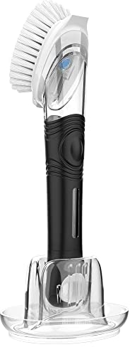 MR.SIGA Spazzola per stoviglie con dosatore detersivo e set portaoggetti, spazzola da cucina per pulizia pentole, padelle, lavelli