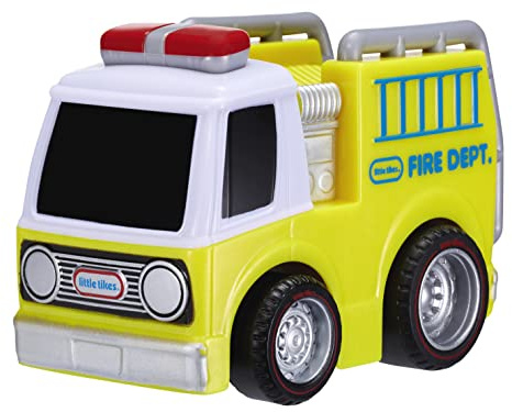 little tikes My First Cars Crazy Fast Cars Serie 2 - Gelbes Feuerwehrauto - Aufziehauto mit bis zu 15 m Reichweite - Realistisches Design, Leicht zu Greifen – Fördert die Fantasie - Ab 2 Jahren