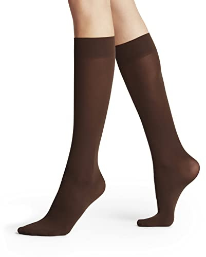 FALKE Pure Matt 50 DEN W Kh semicoprenti tinta unita 1 paio, Calzini lunghi Donna, Marrone Brenda 5179, 39-42