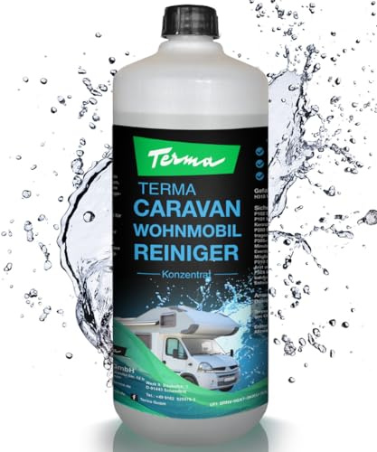 Terma Universal Caravan Wohnwagen Reiniger 1l Extra Starkes Konzentrat Made in Germany Wohnwagen Reiniger aussen und Innenreiniger Boden, Regenstreifen entferner, Vorzeltreiniger, Wohnmobil