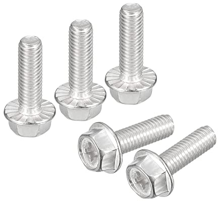 sourcing map 25 Stück Linsenkopfschraube, Flanschschraube, M5 x 16mm Sechskantschraube, Innensechskan M3 Schraubent, Vollgewinde Edelstahlschrauben, Edelstahl V2A, für Heimwerker, Silber