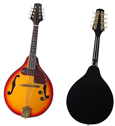 Mandolinen A-Style 8-saitiges Musikinstrument Mandoline Massivholz Fichte Mandoline Mit Tasche Mandolinen-Instrument für Anfänger
