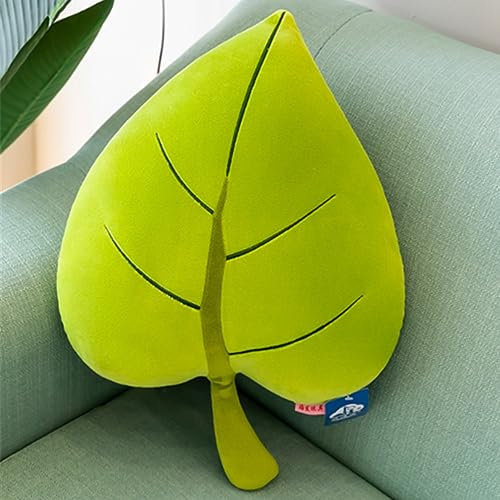 OUKEYI 17.7'/45cm Stuffed Leaf Plush Pillow, 3D Plant Shaped Pillow Plants Throw Pillows, Green Plant Pillow Cute Leaf Plush Cushion for Bedroom Home Decoration