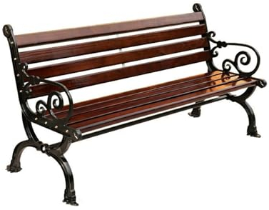 MMOU Gartenbank Holz Metall Parkbank Wetterfest Sitzbank Eisenbank Ruhebank Retro-Stil Gartenmöbel Bank Garten Park Balkon Innenhof Sitzgelegenheiten, Länge120/150/180cm (Size : 120 * 45 * 75cm)