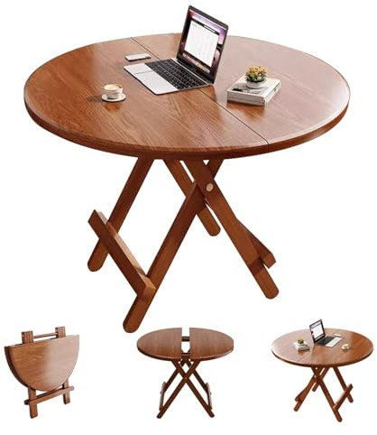 Gartentisch Runder Klapptisch, Stehtisch Balkontisch Klappbar,Schreibtisch klappbar, platzsparender Bürotisch,für Küche, Esszimmer, Wohnzimmer(60cm/23.6in)