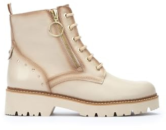 Pikolinos Botines Planos en Cuero Vicar para Mujer en Color Beige