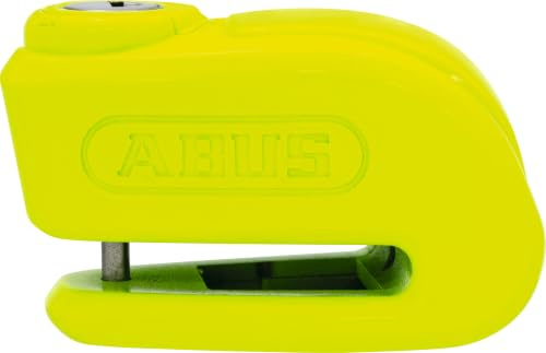 ABUS Bromsskivlås 355 Trigger Alpha 2.0 – Motorcykellås för skoter – för att säkra på vägen och i garaget – med 5 mm tjocka låsbultar av härdat stål – gul
