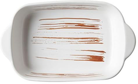 SHEDIE Baking tray,enamel roasting tin，baking tray set，Ceramic Bakeware Pan, Porcelain Baking Dish Oven Proof-White