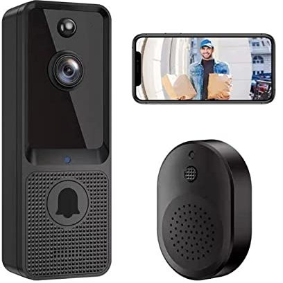 HPHPH Video Doorbell Camera, Video Doorbell Low Power Consumption Intelligent Wireless Cat's Eye Night Vision HD Intelligent Intercom Home Monitoring,Smart Home Devices(720P)