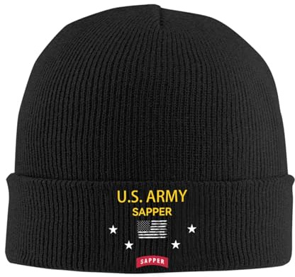 SwpWab US Sapper Cozy Winter Essential: Hand-Knitted Hat Ultimate Warmth Black