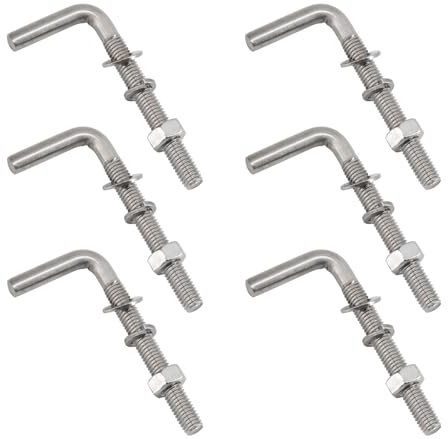 (6 piezas) Kit de pernos roscados en forma de L M8x100mm, acero inoxidable 304, pernos de anclaje de cimentación, tornillos cuadrados, ganchos para colgar