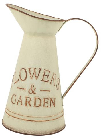 UKCOCO Vintage Metal Flower Vase Rustic Plant Bucket for Succulents Garden Decor Grey Finish