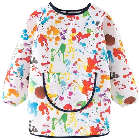 Joyesplay Malschürze Kinder Malerkittel für 7-11 Jahre Mädchen Junge Tuschkittel Wasserdicht Malkittel Bastelschürze für Schule Kunst Malerei