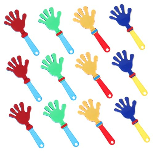 HANABASS Aplausos De Mano De Plástico Liviano 12 Piezas Colores Surtidos Juguetes De Matracas Infantiles Para Fiestas Infantiles y Desarrollo Sensorial