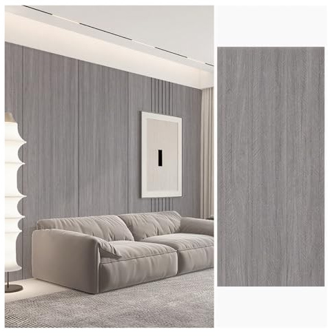 Lambris PVC Mural Panneaux muraux en bois carrés à décoller et coller, panneau mural à lattes en PVC, panneau à lattes en imitation bois, panneau mural 3D auto-adhésif insonorisant en grain de bois(Li