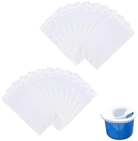 Lot de 20 Chaussette Skimmer Piscine,Chaussettes Filtre Piscine Pool PrefiltreSkimmers, Filtre Préfiltre Réutilisable pour Nettoyage de Piscine, Capture Débris, Feuilles et Impuretés