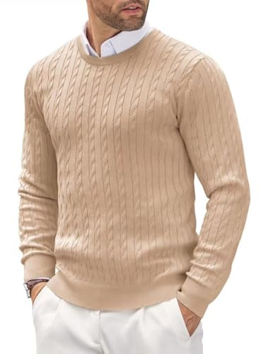 Generisch Jersey para hombre con cuello redondo, jersey de punto fino, jersey de invierno, ropa de entretiempo, corte ajustado, sudadera informal de negocios, sudadera con capucha para hombre