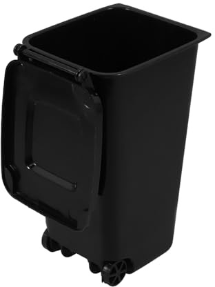 SOPOTUTU Pot à Crayons Pratique Couvercle en PP Noir, Mini Poubelle de Bureau Compacte et Portable pour Organiser Bureau et Commode Finition Soignée