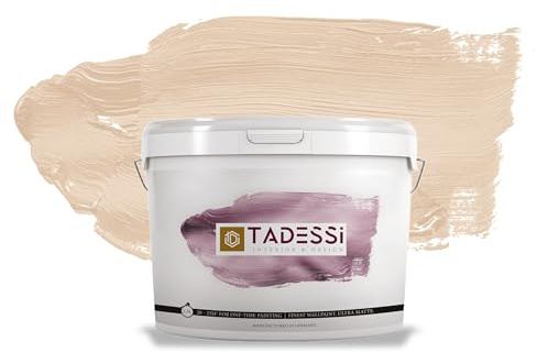 TADESSI Color Vista Wandfarbe Pastell Beige - Mandelcreme - Matte Dispersionsfarbe - Hochwertige Innenfarbe für Wand und Decke - 2.5 Liter