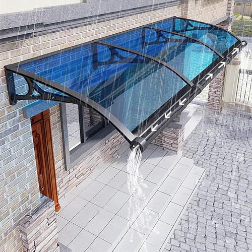 Dtyubfg Marquise De Porte Exterieur Largeur 60 80 90 100 120cm Auvent De Porte D'entrée, Marquise Solaire Abri Banne avec Support en Aluminium, Terrasse Toit Abri Protection