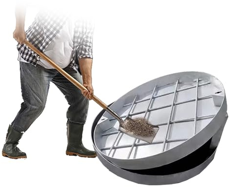 Couvercle rond en acier inoxydable – Couvercle de puits d'inspection carré invisible pour bassin d'eaux usées, design intégré, idéal pour une utilisation en intérieur/extérieur (40 cm)